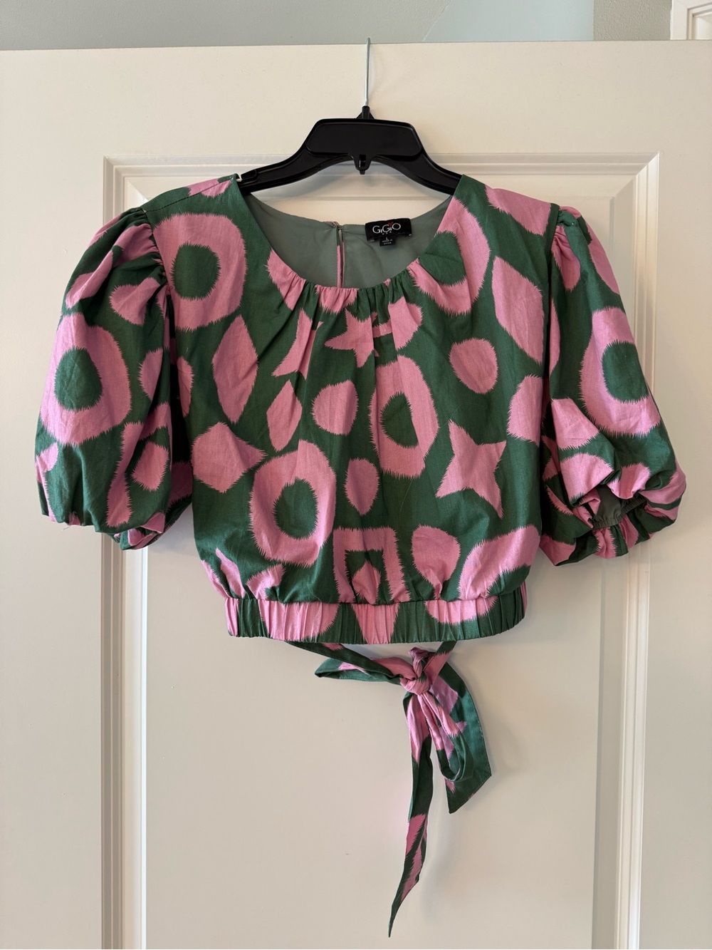 Boutique Brand GiGio Pink and Green Set Top with Matching Maxi Skirt Size L